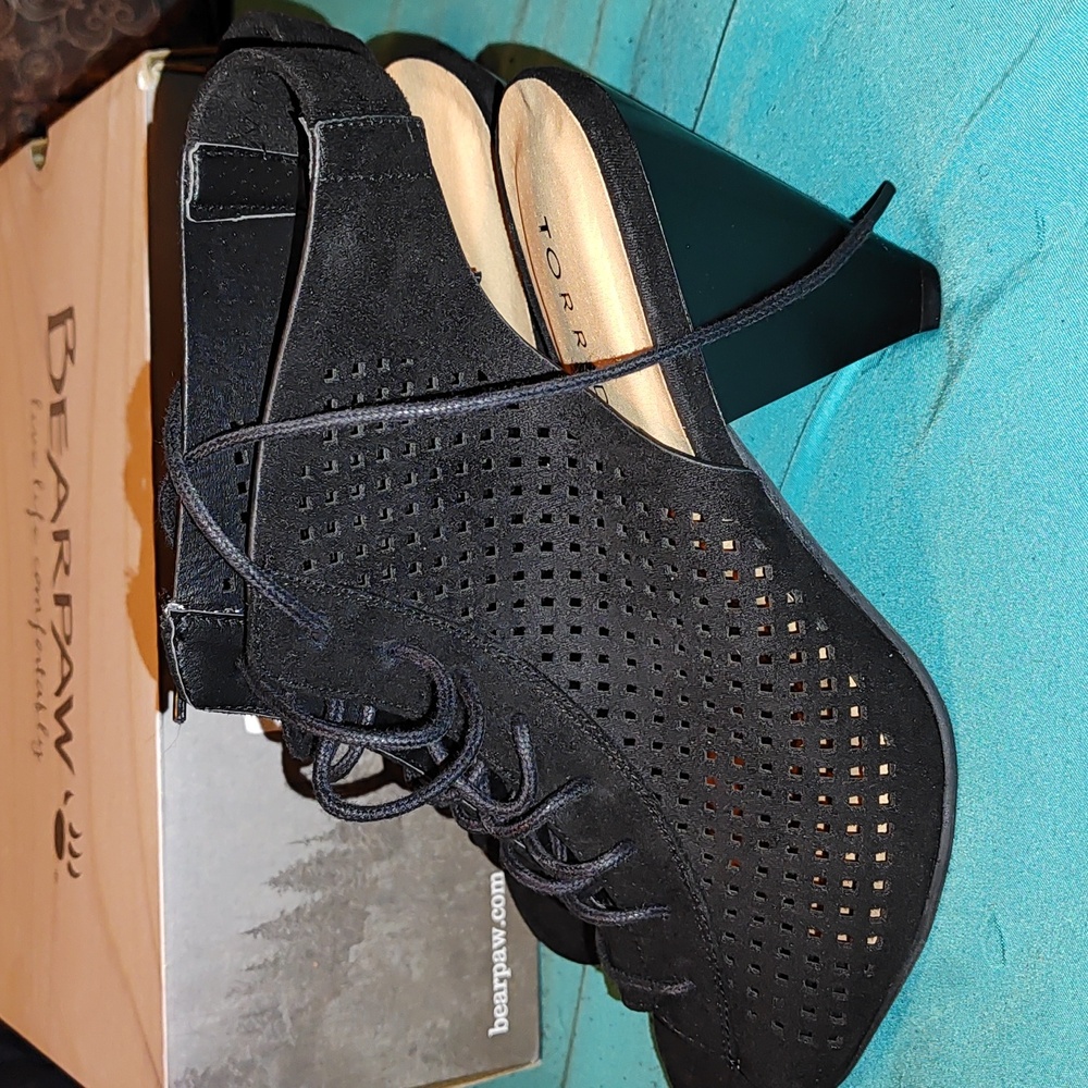 Black Cage Cone Heels